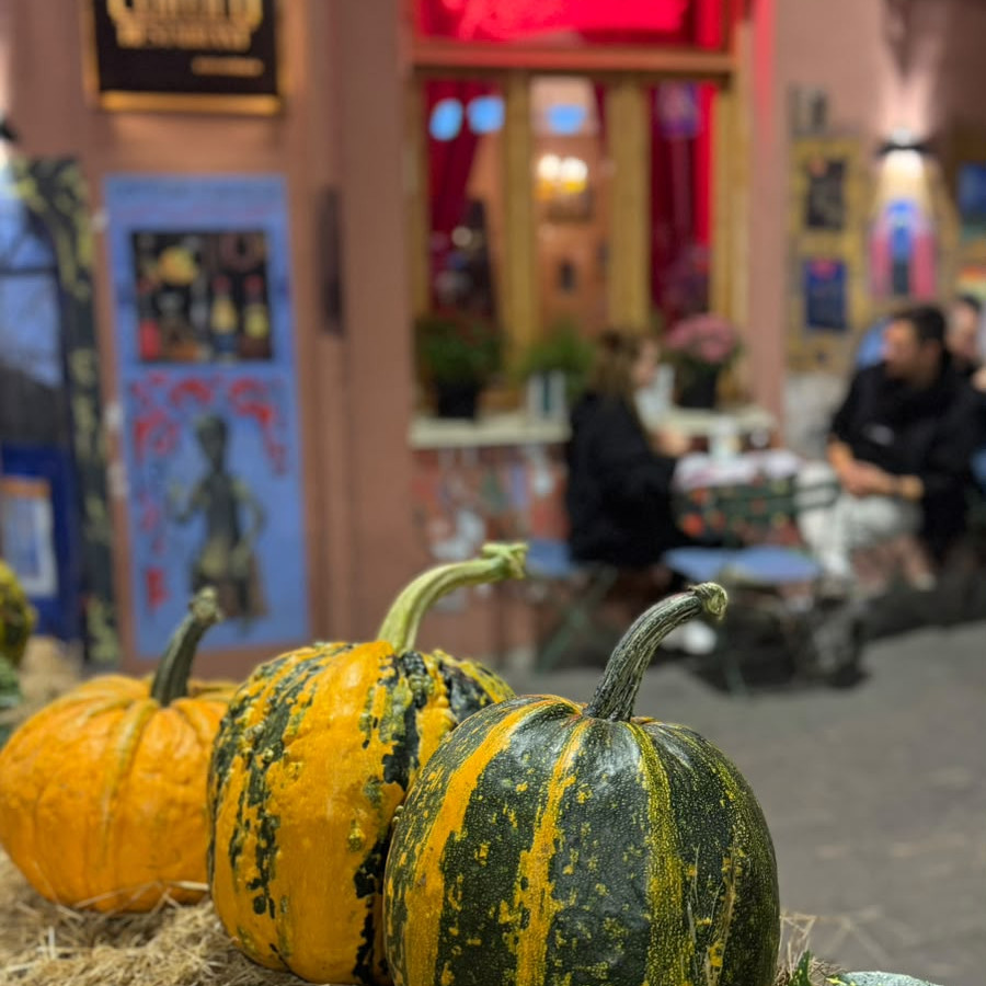 Seasonal decorations outside Cultura