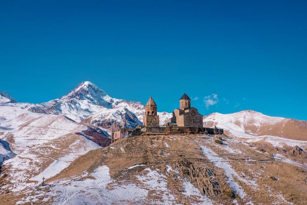Mount Kazbek, Gergeti Church Степанцминда Казбеги Церковь Гергети