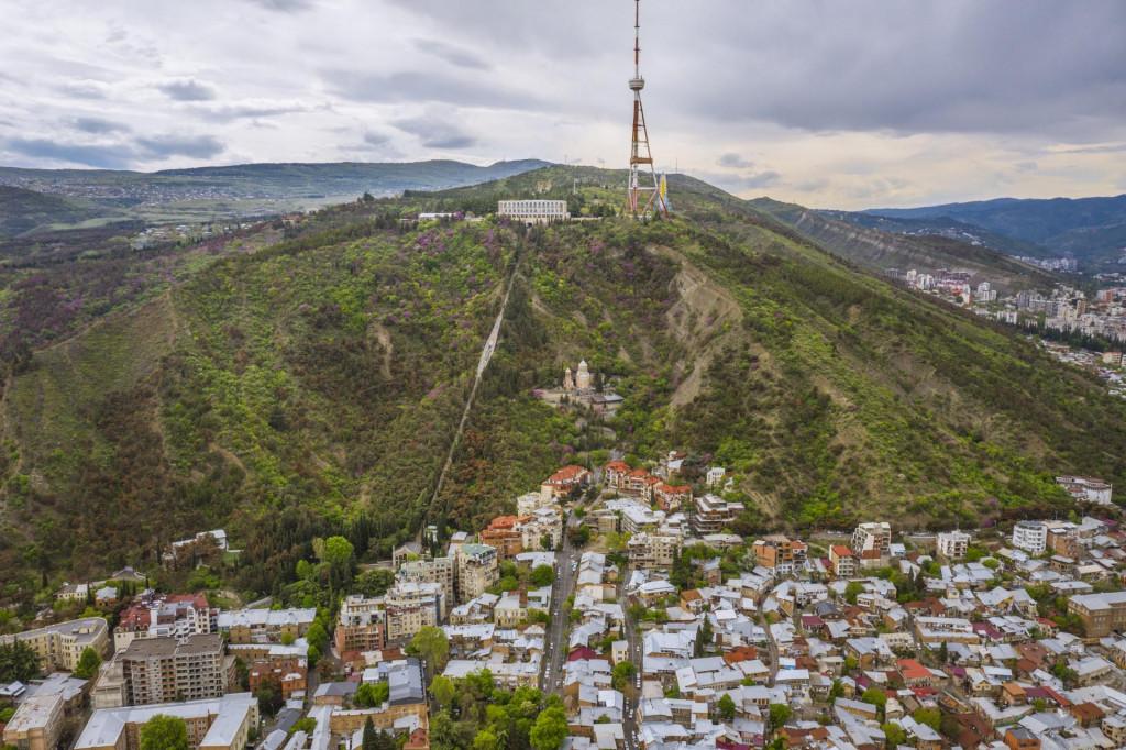 Tbilisi, Funicular, Mamadaviti, Father\'s David church, Mtatsminda, TV Tower