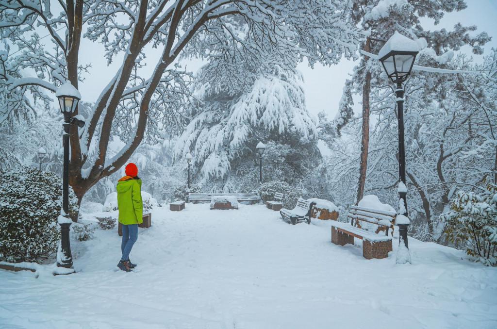 მთაწმინდის პარკი Mtatsminda Park in Winter, Парк Мтацминда
