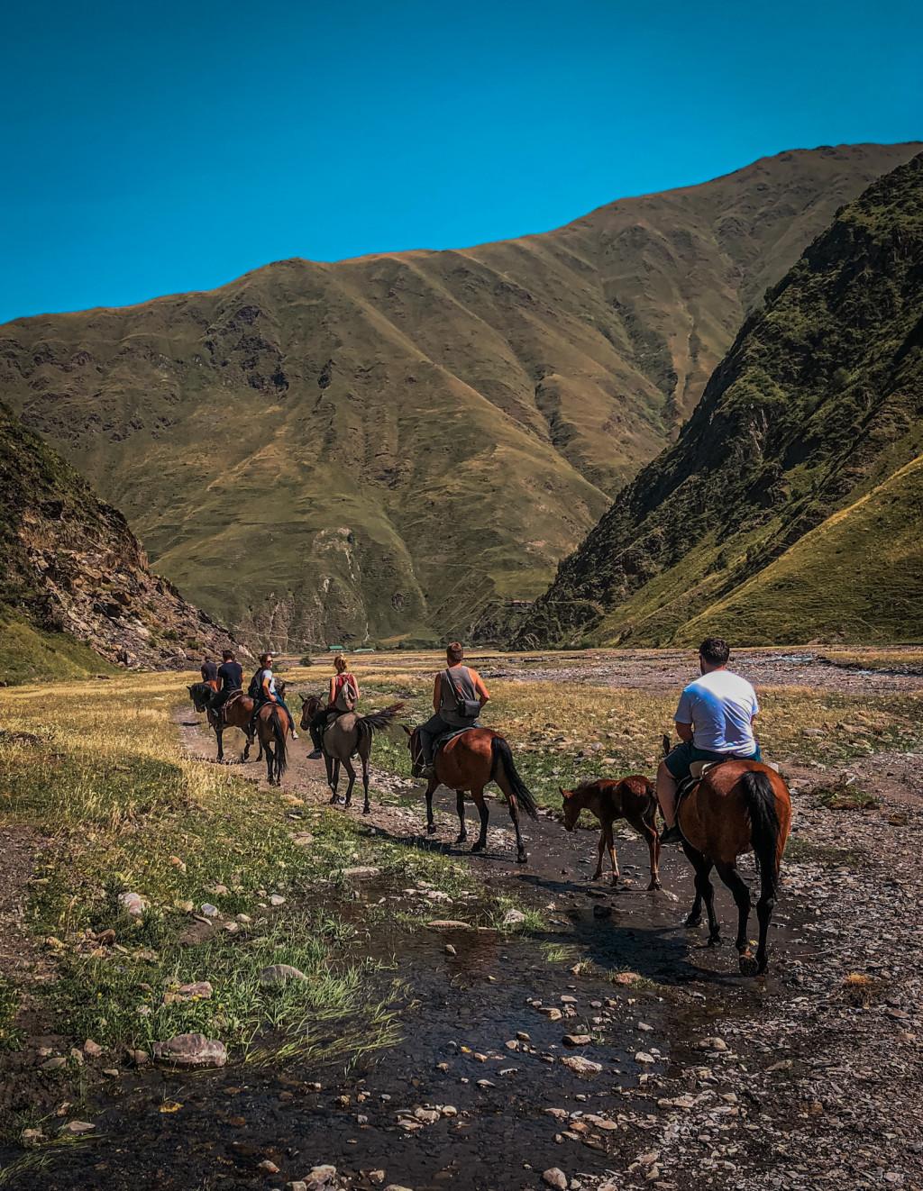 Horse riding in kazbegi