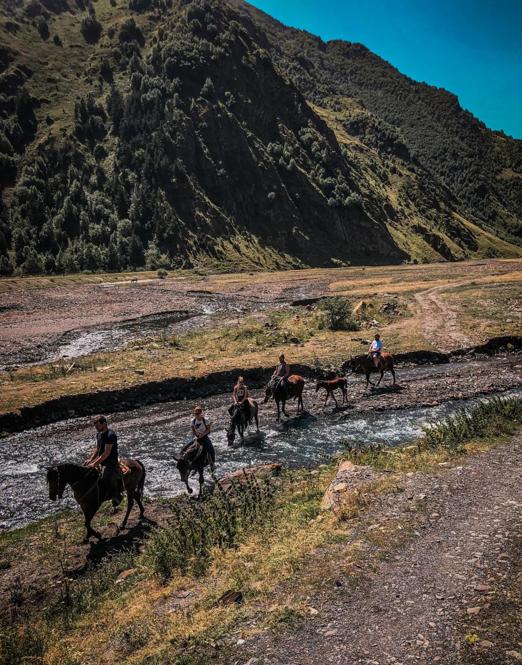 Horse riding in kazbegi
