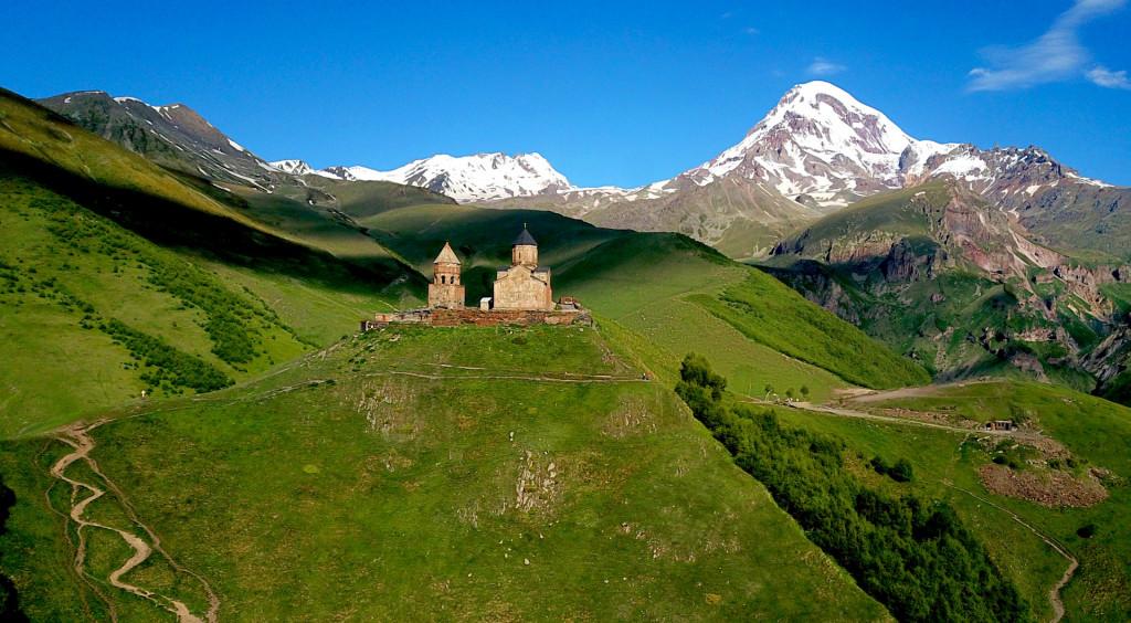 Mount Kazbek, Gergeti Church Степанцминда Казбеги Церковь Гергети
