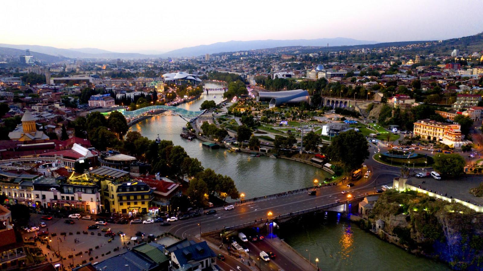 Rike Park, Tbilisi at night