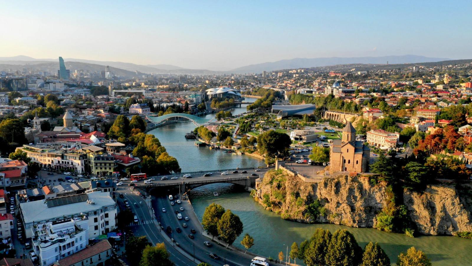 view over tbilisi from narikala